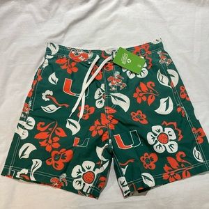 Miami Hurricanes Swim Trunks, size medium, Wes and Willy brand! NWT!